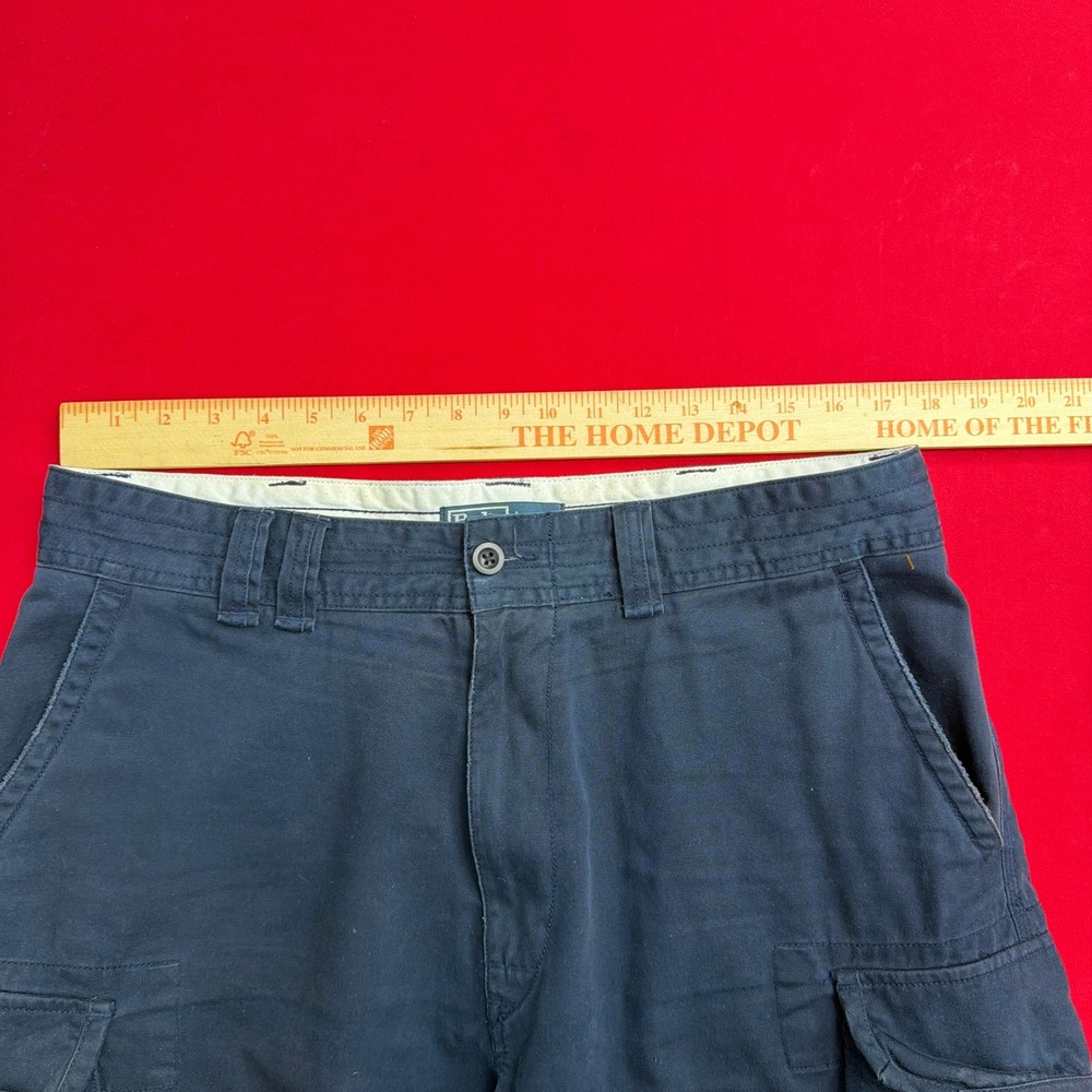Polo Ralph Lauren Mens Cargo Shorts Navy Blue Cotton Classic Polo Chino Size 35 - Picture 3 of 7